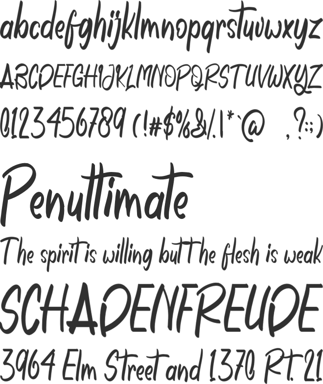 November Is Cheerful font preview