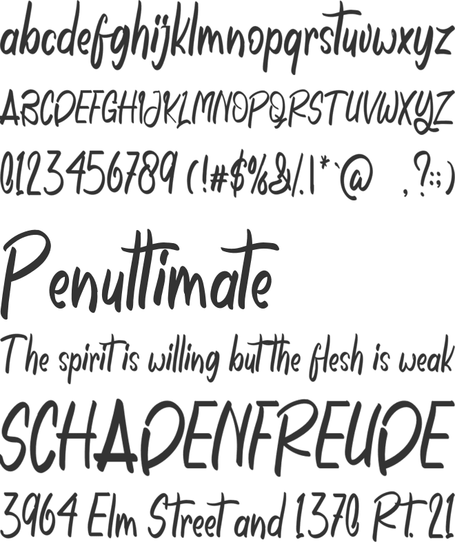November Is Cheerful font preview
