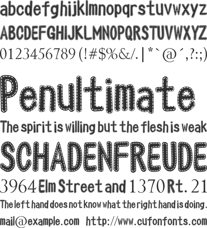 Oneself Bubble font preview