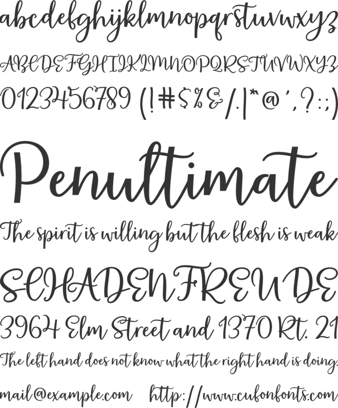 Almost There font preview