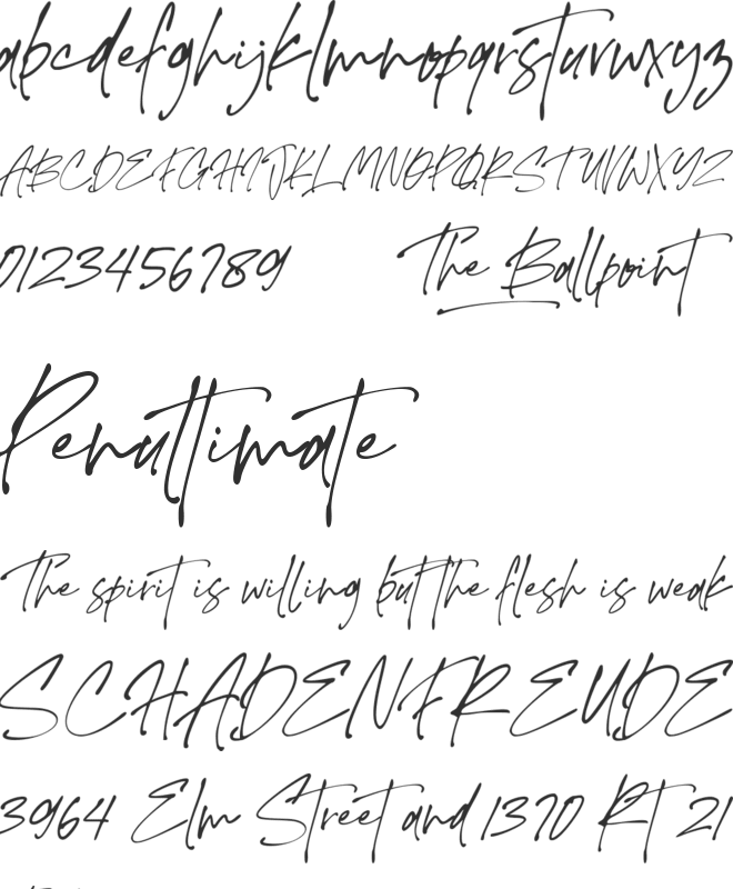 The Ballpoint font preview