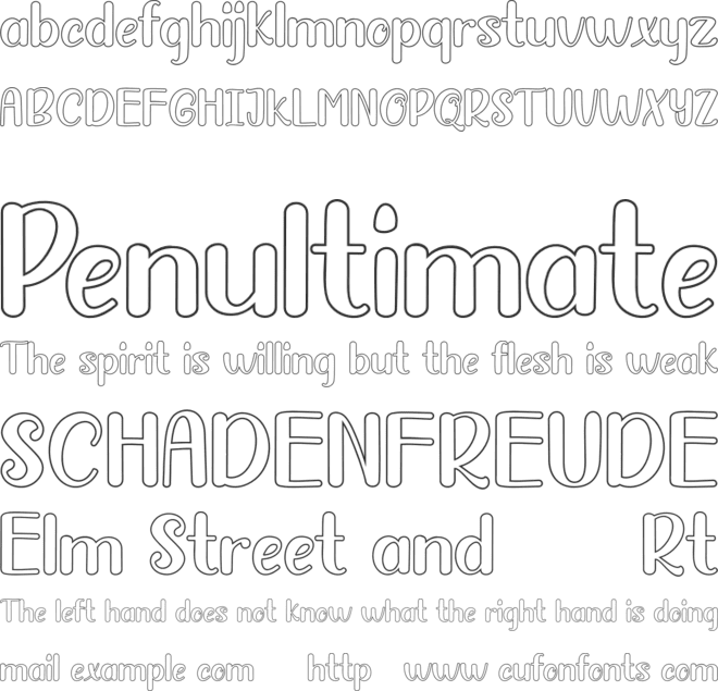 Baby Master line font preview