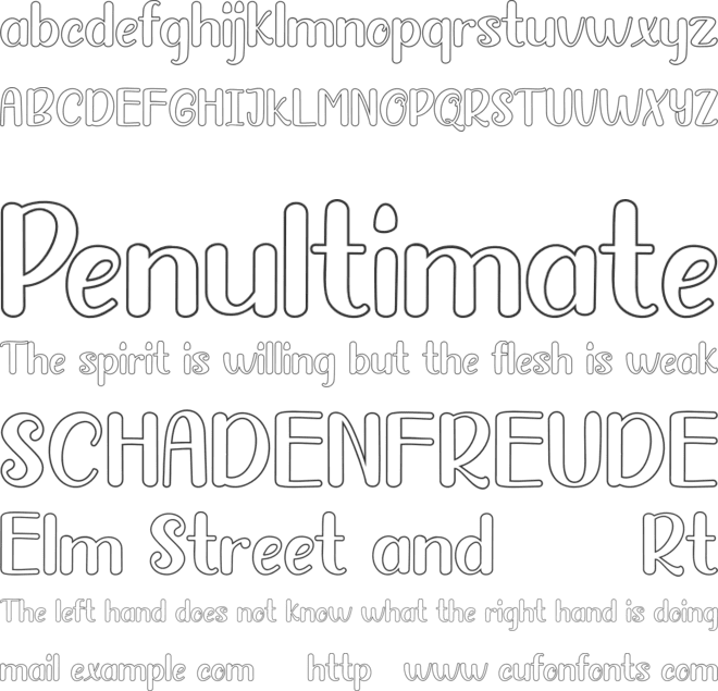 Baby Master line font preview