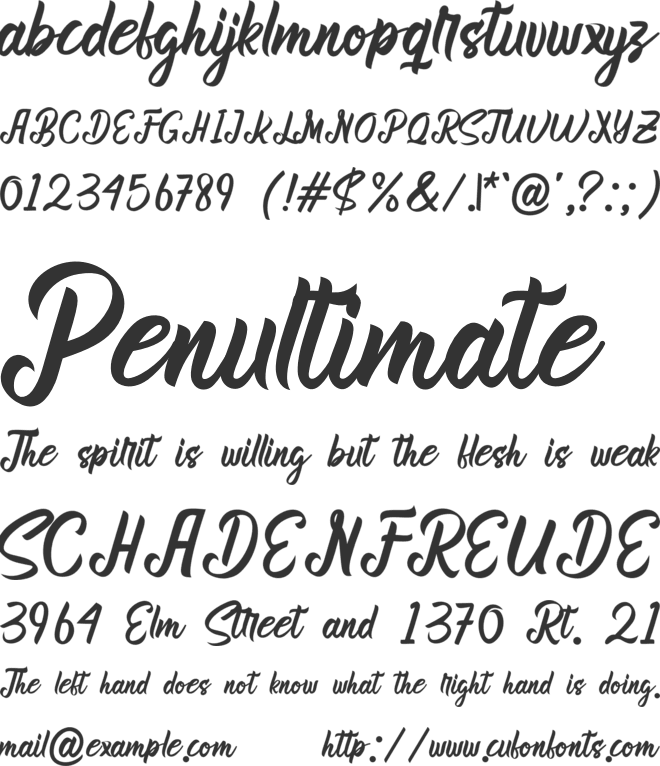 Bhanira font preview