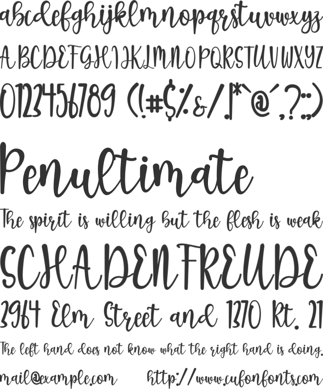 Sugar Bitter font preview