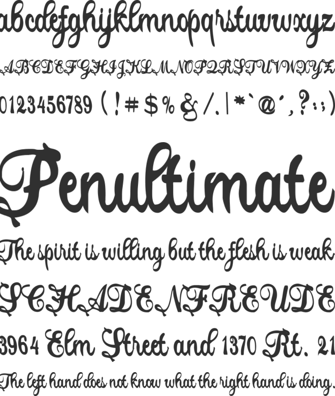 Justly font preview