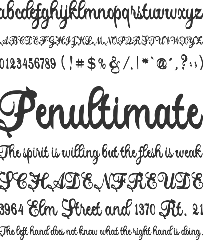 Justly font preview