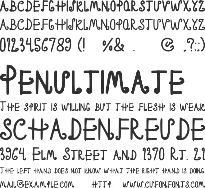 Pricilial font preview
