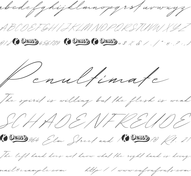 Wolvertton Signature font preview