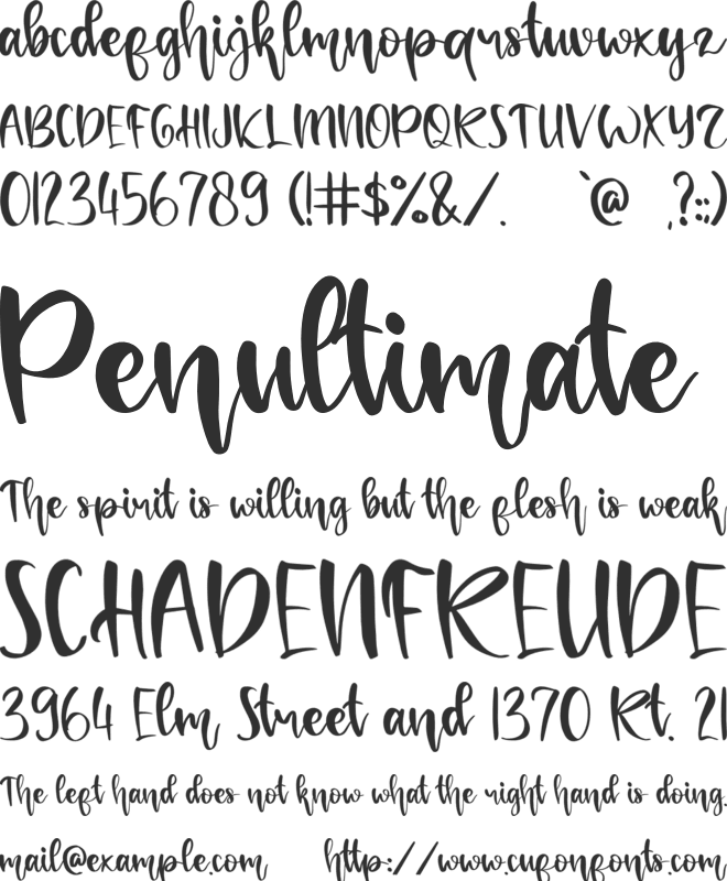 Letterhand font preview