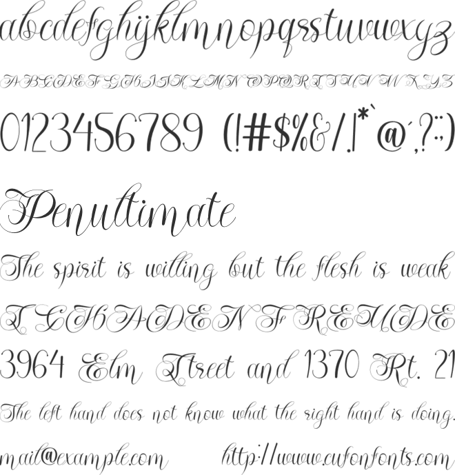 Rama End font preview