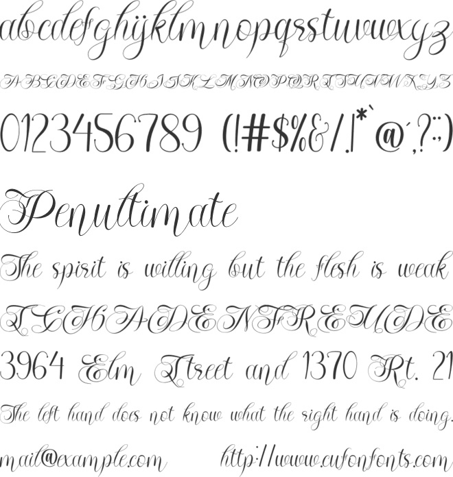 Rama End font preview