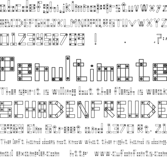 Blocks N Bolts font preview