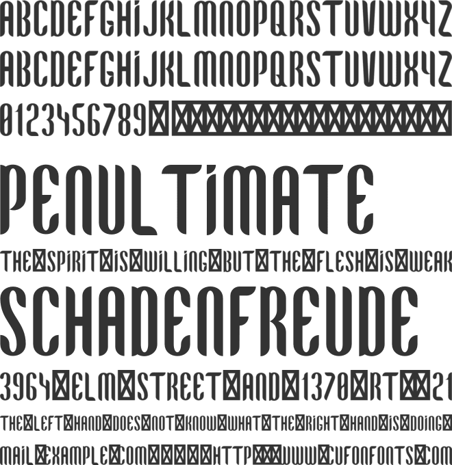 Bent-Knives font preview