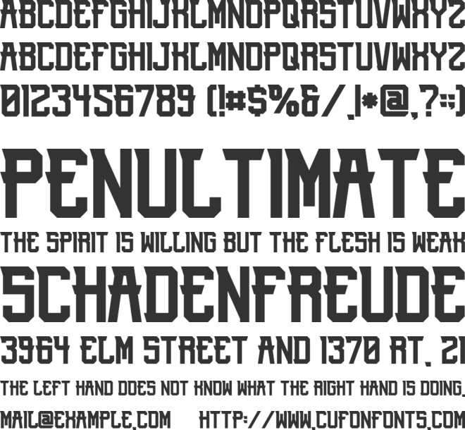 Waruna font preview