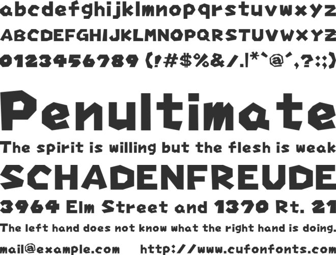 Mario Party Hudson font preview