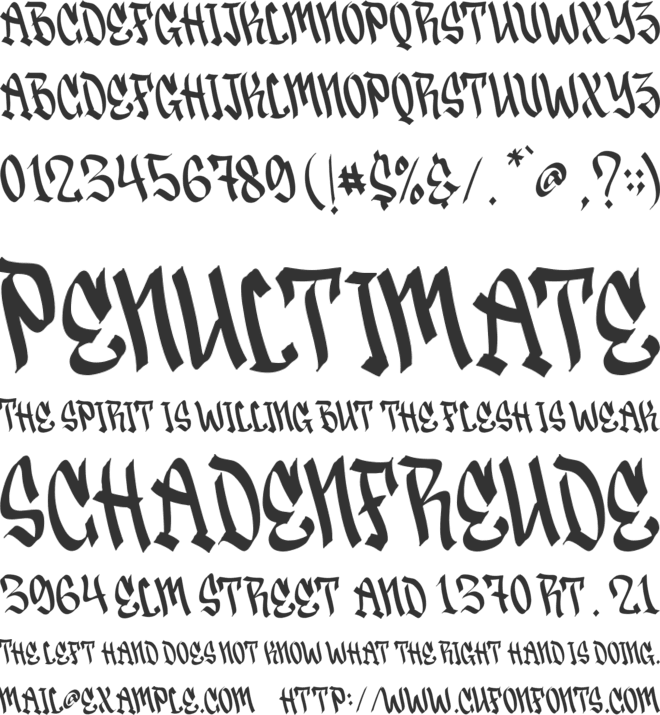 Graffiti Rebel font preview