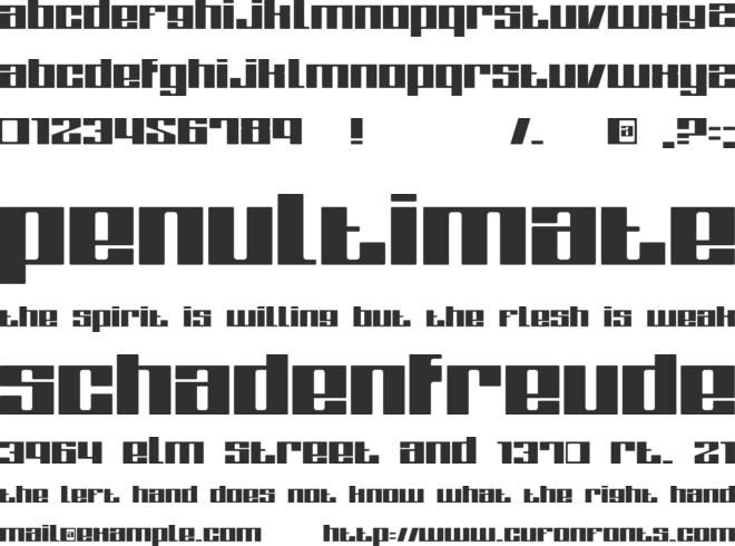 Zone font preview
