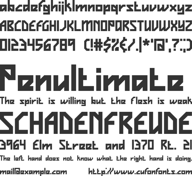 Vigilance BRK font preview