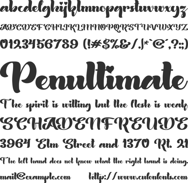 Brithny font preview