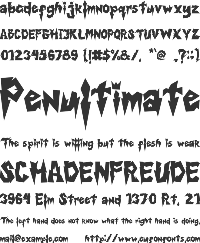 Galagar font preview