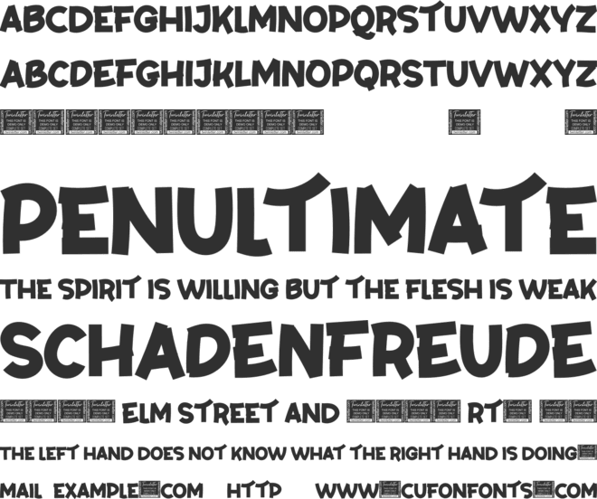 Teny font preview