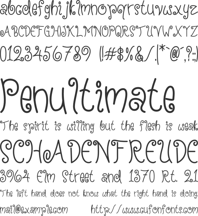 Sweety Sunshine font preview