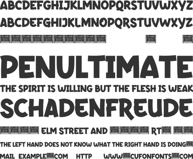 Aquatic font preview