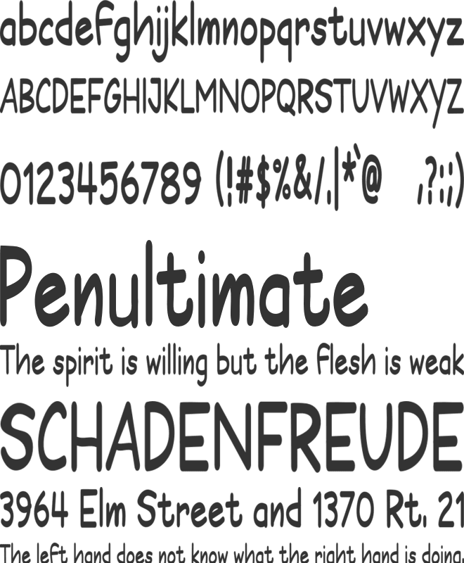 Hard Work font preview