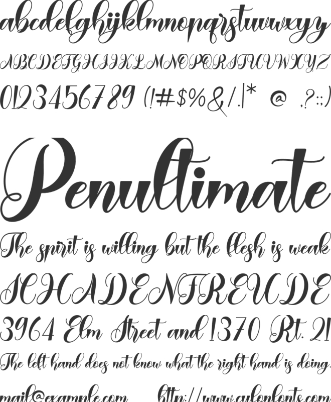 Grossley font preview