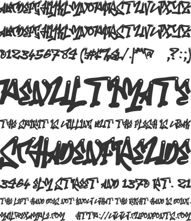 a Arena Graffiti font preview