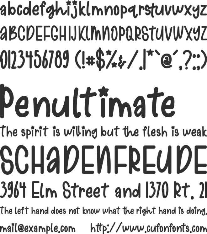 Starmoon font preview