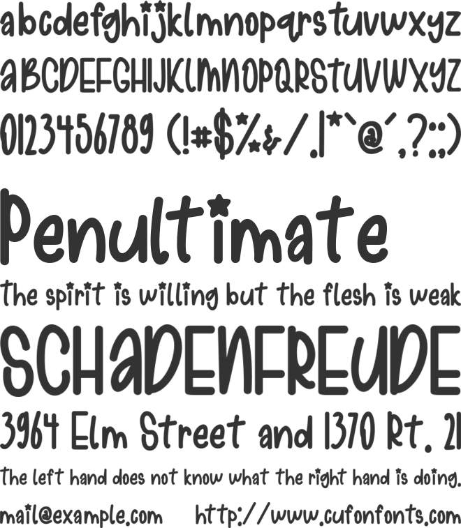 Starmoon font preview