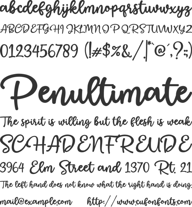 Sweet Shine font preview