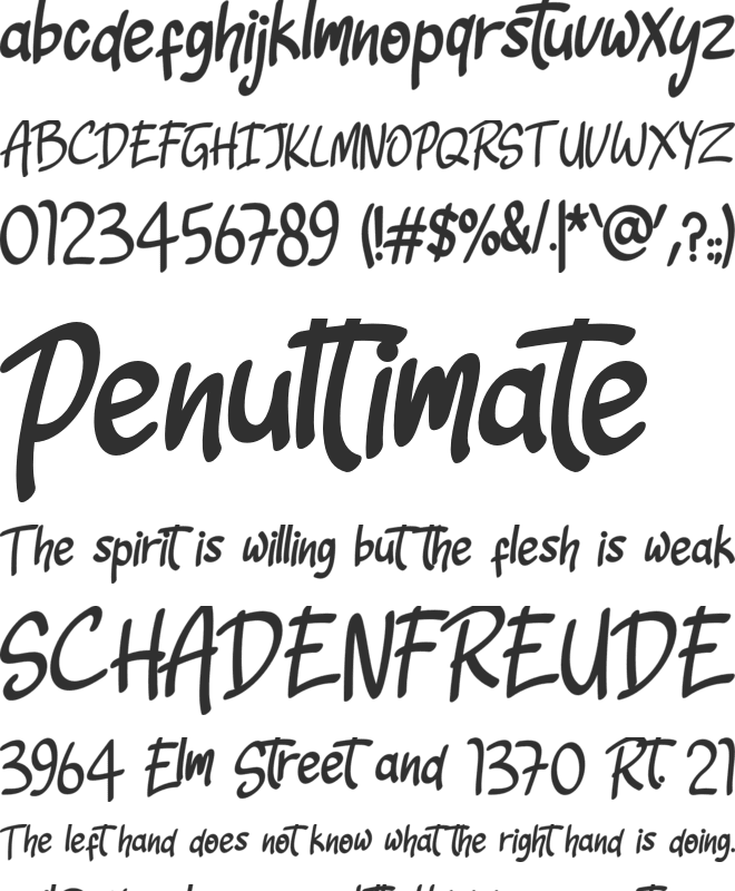 Sketchies font preview