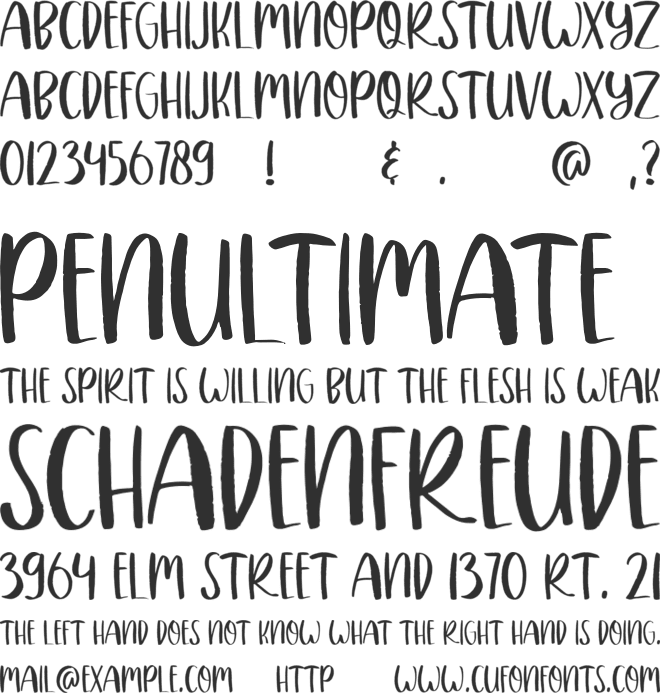 PINKY TALK font preview
