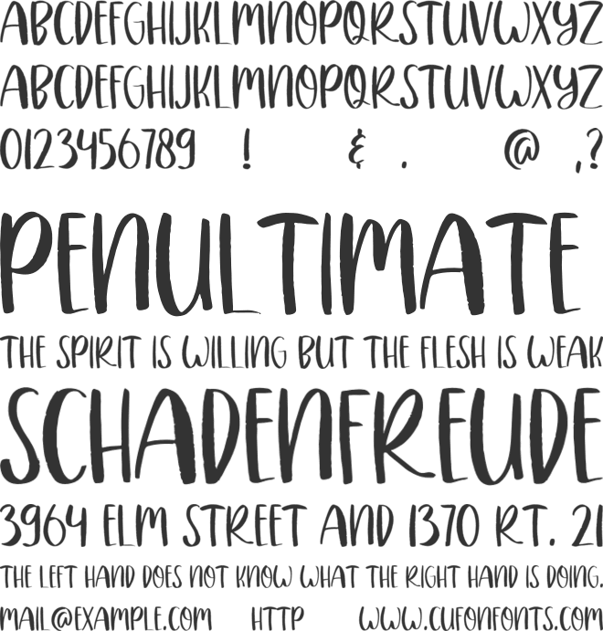 PINKY TALK font preview