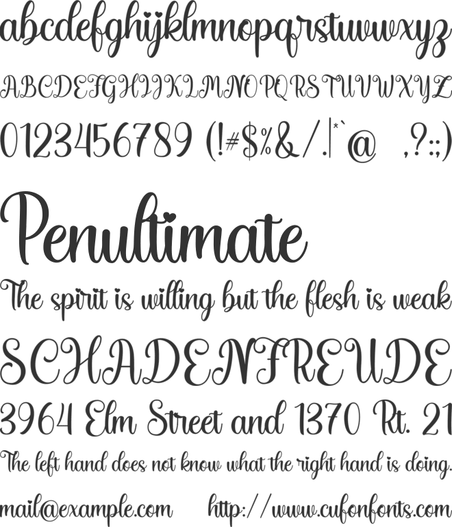 Bellanie font preview