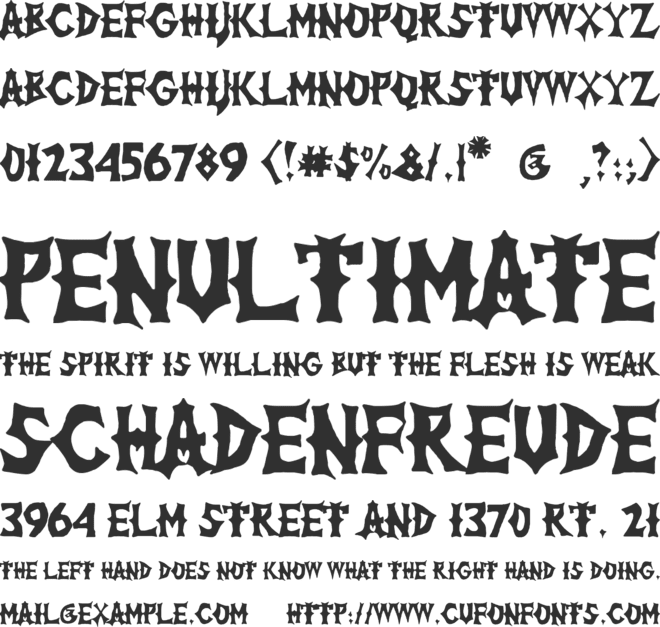 The Lord of War font preview