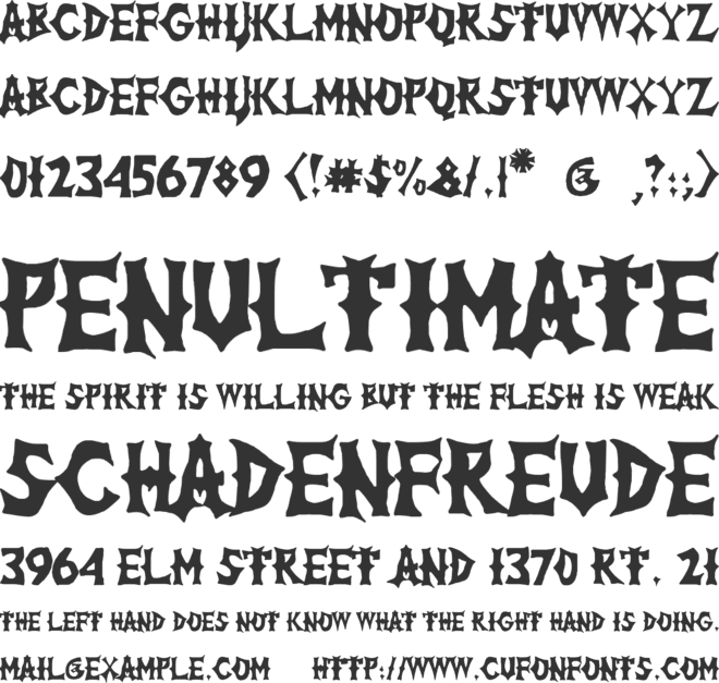 The Lord of War font preview