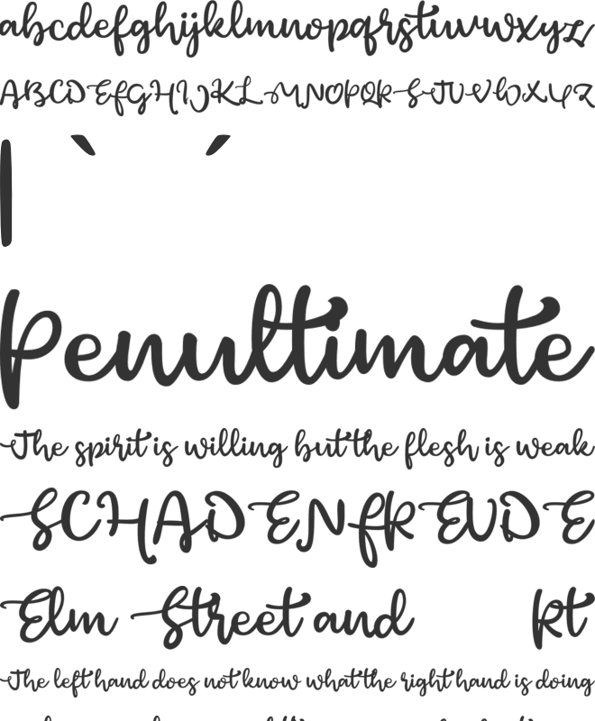 Green afocado font preview