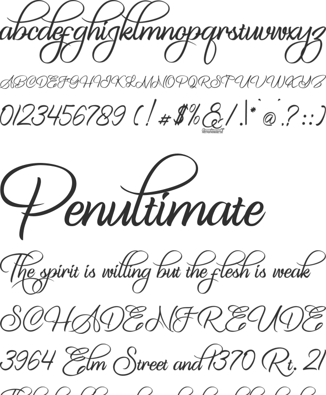 The King Of Romance font preview