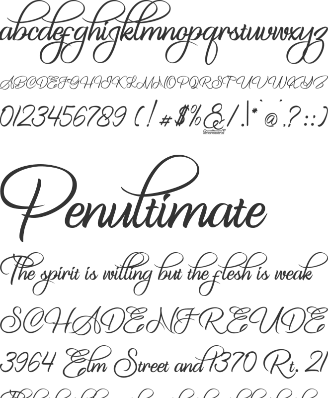 The King Of Romance font preview