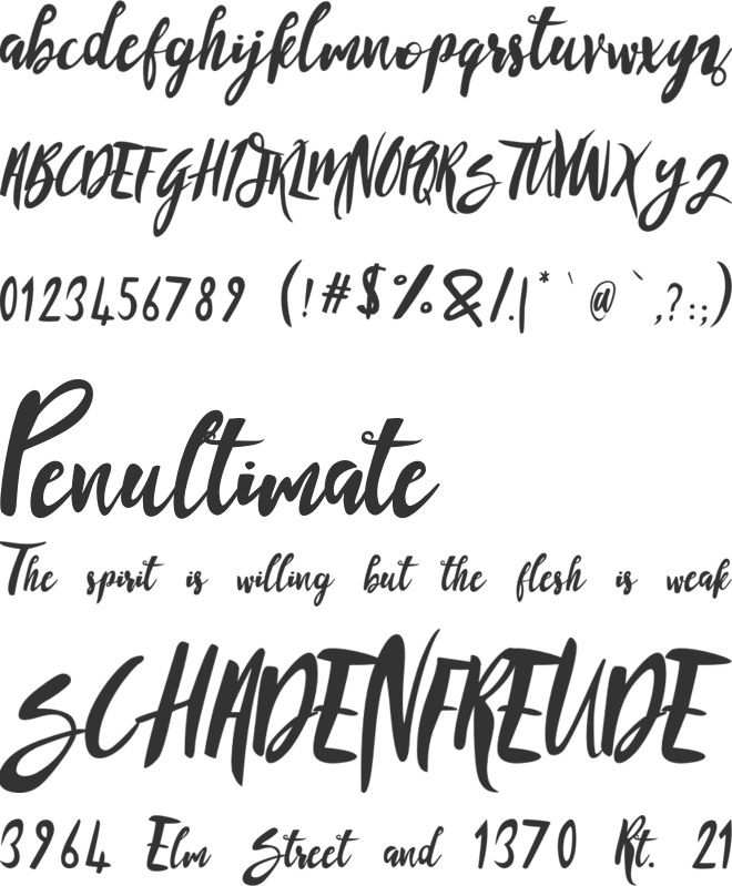 Sandy font preview