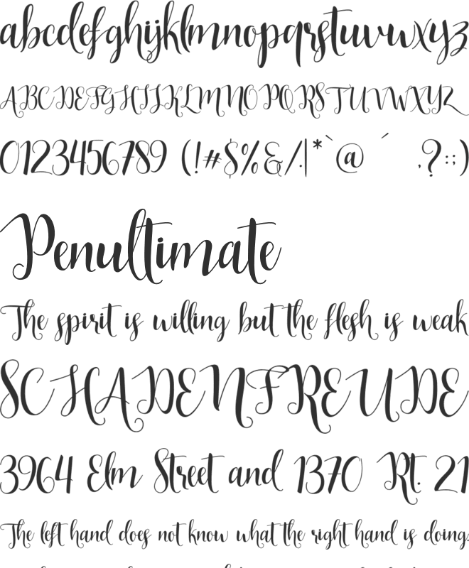 Indah Script font preview