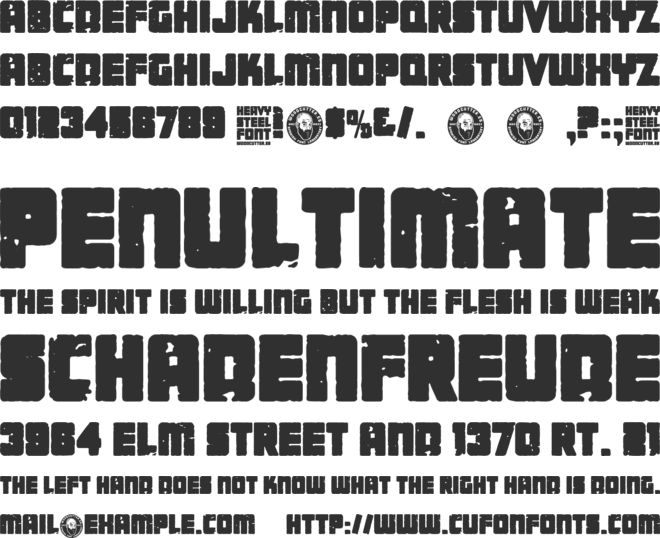Heavy Steel font preview