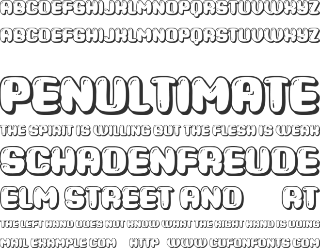 Roller font preview