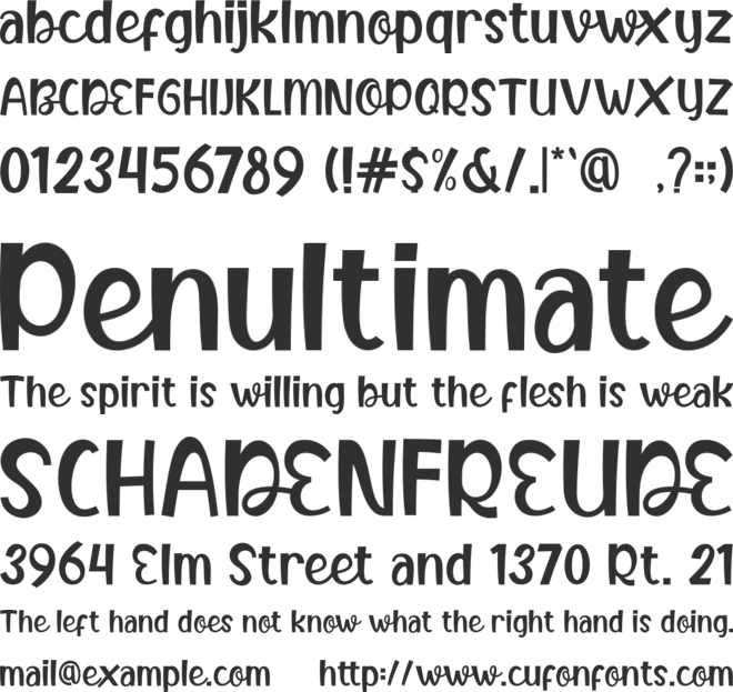 Butter Food font preview