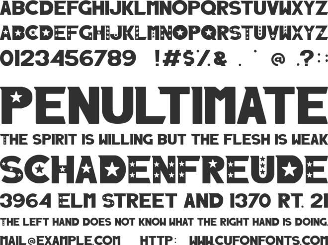 Captain of America font preview