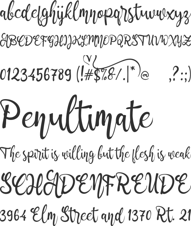a Awake Hearts font preview